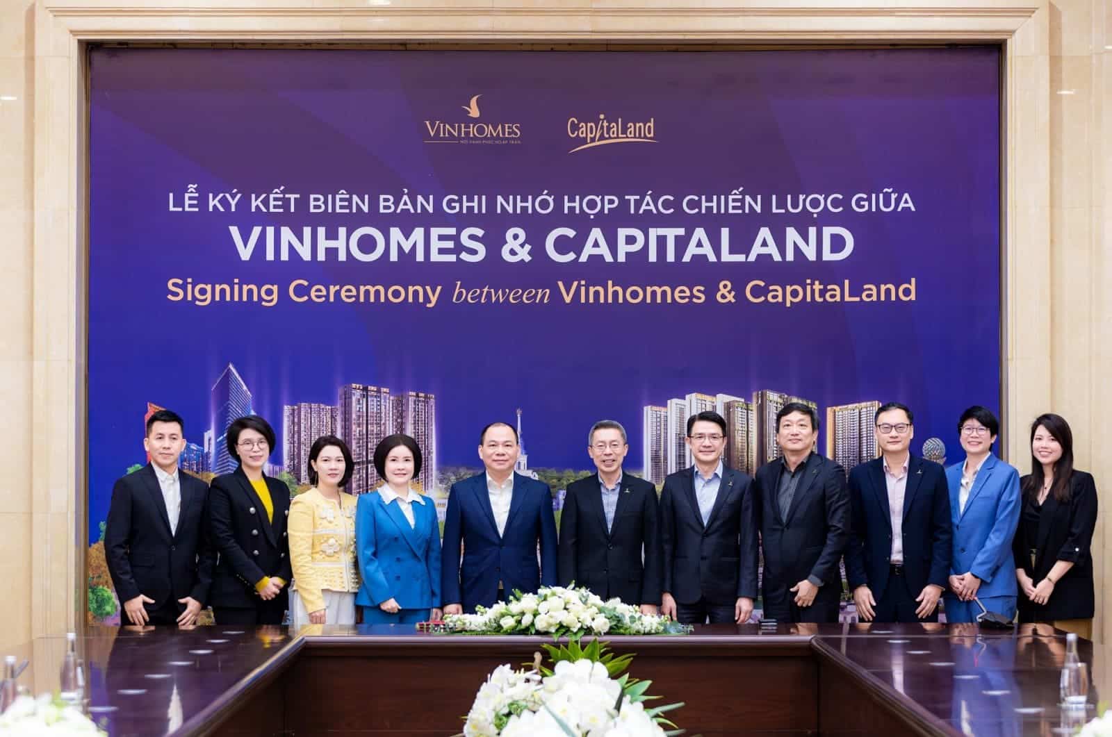 Lễ ký kết hợp tác chiến lược giữa Vinhomes và CapitaLand phát triển dự án The Fullton.