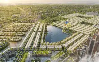 Toàn cảnh Vinhomes Green City nhìn từ trên cao, với quy mô dự án 197,2 ha cùng hệ sinh thái toàn diện.