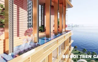 Bể bơi trên cao đầy sang trọng tại Charmora City, tạo nên không gian sống đẳng cấp bên sông, kề biển.